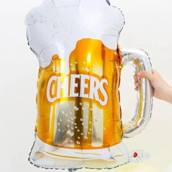 Cheers beer 34" 18" In foil balloon party beer mug foam overflow  Helium - Picture 3 of 4